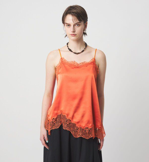 ASTRAET「＜ASTRAET＞サテン レース コンビ キャミソール」|シャツ・ブラウス|ORANGE