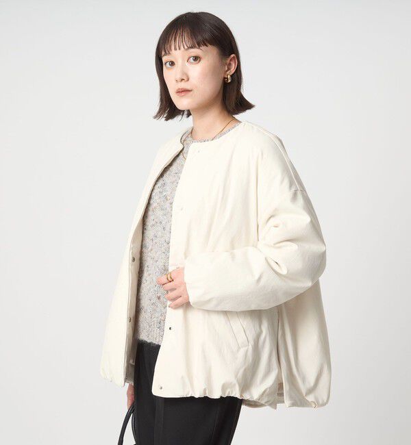 size SHORTあり］パフィー ノーカラー ブルゾン 撥水 保温性