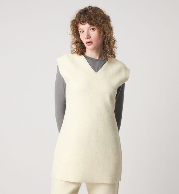 STEVEN ALAN「＜Steven Alan＞ウール カシミヤ ロング ベスト」|ニット・セーター|OFF WHITE