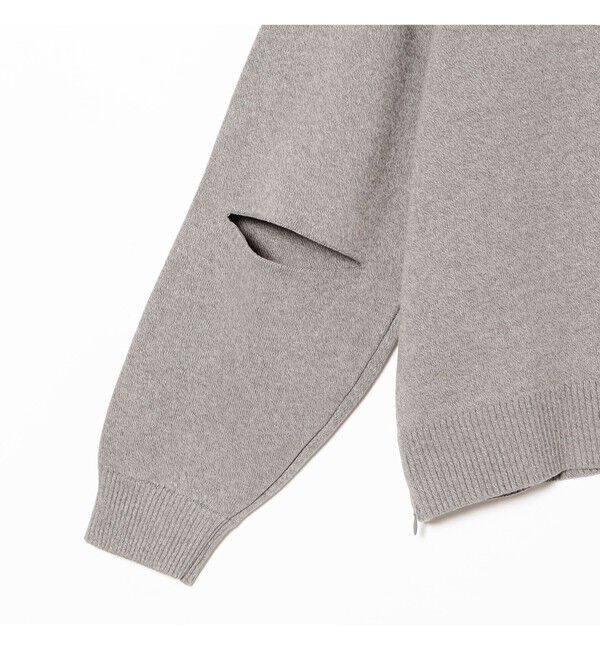 BEAMS「ワイドショートフィット 12ゲージ スリットニット」|ニット・セーター|