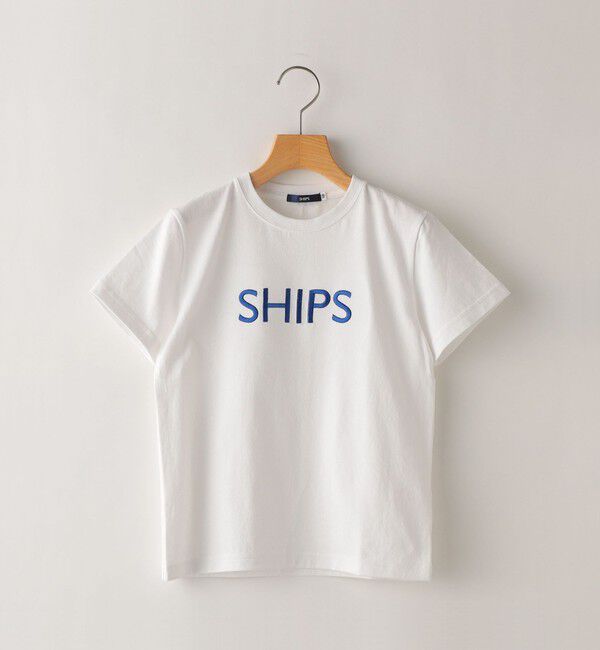 SHIPS KIDS「SHIPS KIDS:80～90cm / SHIPS ロゴ TEE」|Tシャツ・カットソー|ライトホワイト