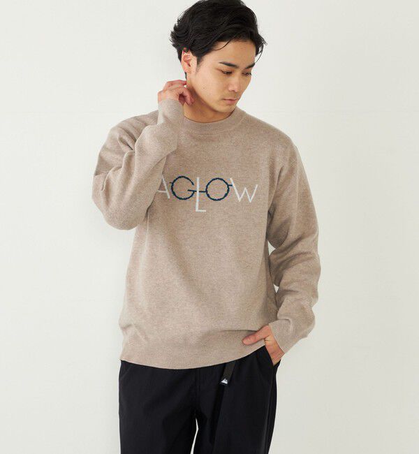 SHIPS Colors 「SHIPS Colors:〈洗濯機可能〉総柄 ジャカード ニット」|ニット・セーター|ベージュ