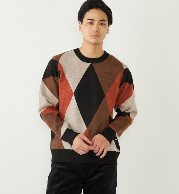 SHIPS Colors 「SHIPS Colors:〈洗濯機可能〉総柄 ジャカード ニット」|ニット・セーター|