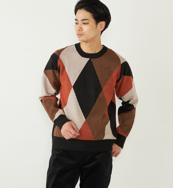 SHIPS Colors 「SHIPS Colors:〈洗濯機可能〉総柄 ジャカード ニット」|ニット・セーター|