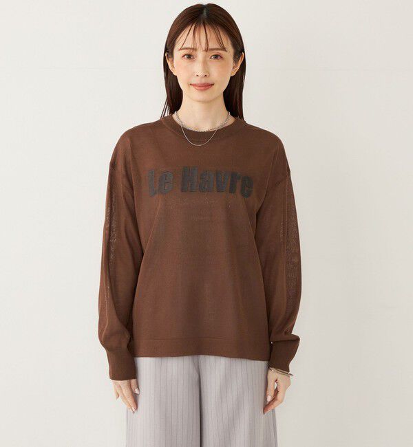 SHIPS Colors 「SHIPS Colors:〈手洗い可能〉ロゴ エンブロイダリー シアー ニット」|ニット・セーター|