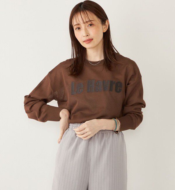 SHIPS Colors 「SHIPS Colors:〈手洗い可能〉ロゴ エンブロイダリー シアー ニット」|ニット・セーター|