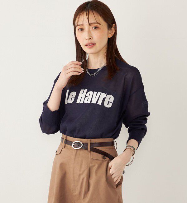 SHIPS Colors 「SHIPS Colors:〈手洗い可能〉ロゴ エンブロイダリー シアー ニット」|ニット・セーター|