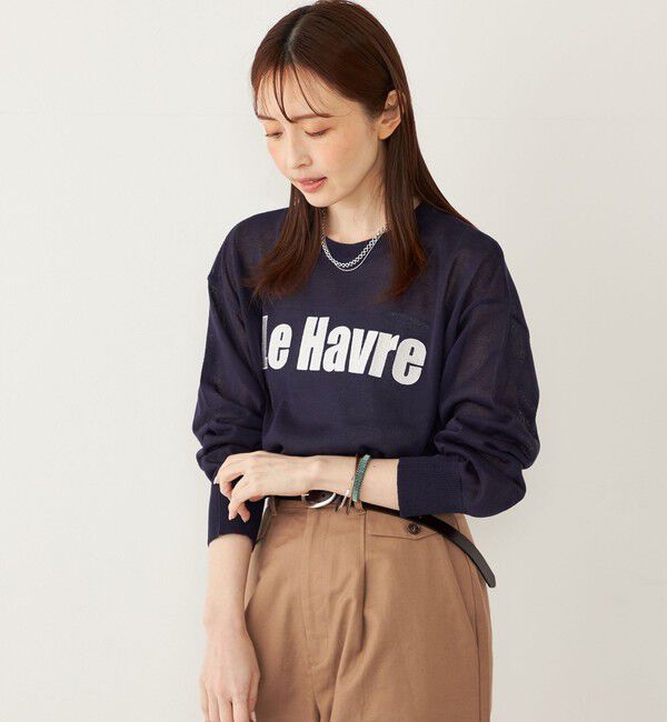 SHIPS Colors 「SHIPS Colors:〈手洗い可能〉ロゴ エンブロイダリー シアー ニット」|ニット・セーター|