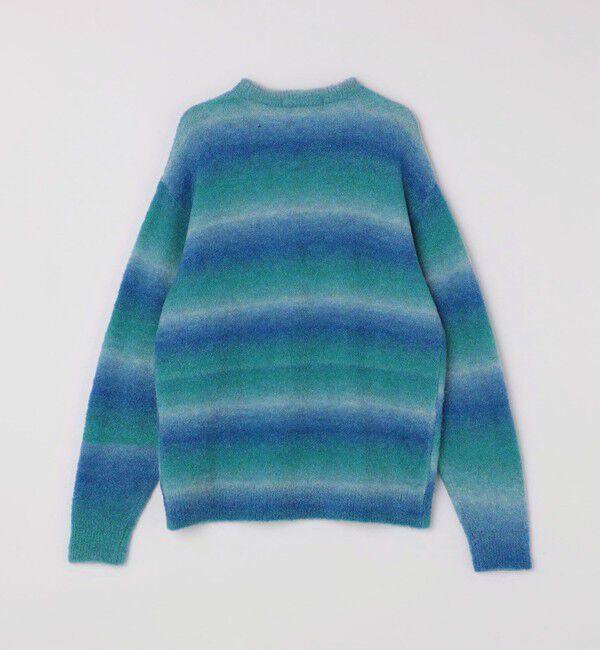 SHIPS「City Ambient Products: 〈手洗い可能〉グラデーション オンブレ ボーダー クルーネック ニット」|ニット・セーター|