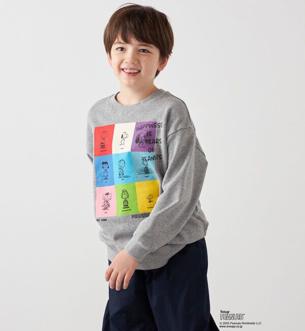 SHIPS any「SHIPS any: SNOOPY コラボ 75th ブロック グラフィック プリント スウェット <KIDS>」|スウェット・ジャージ|