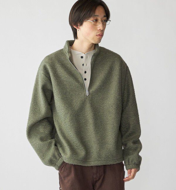 SHIPS「City Ambient Products: シャギー フリース ハーフジップ プルオーバー」|スウェット・ジャージ|