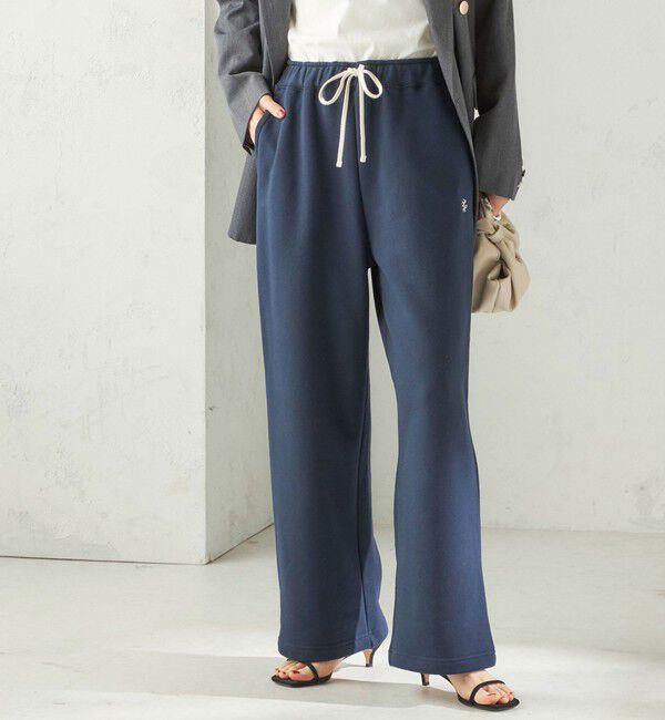 SHIPS for women「〈洗濯機可能〉AZUMA 裏毛 刺繍 パンツ」|その他|ネイビー