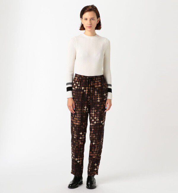 DES PRES「ハウンドトゥースグラフィカルプリント ウエストギャザーテーパードパンツ」|その他|