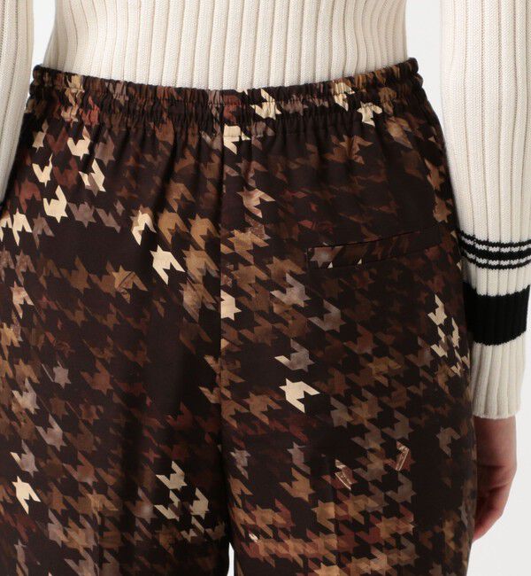 DES PRES「ハウンドトゥースグラフィカルプリント ウエストギャザーテーパードパンツ」|その他|