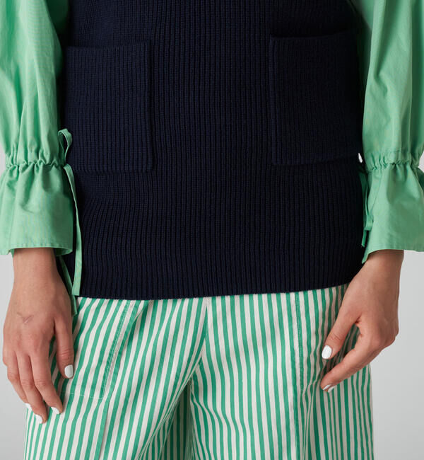 MACPHEE「ハイブリットコットン Vネックベスト」|ニット・セーター|