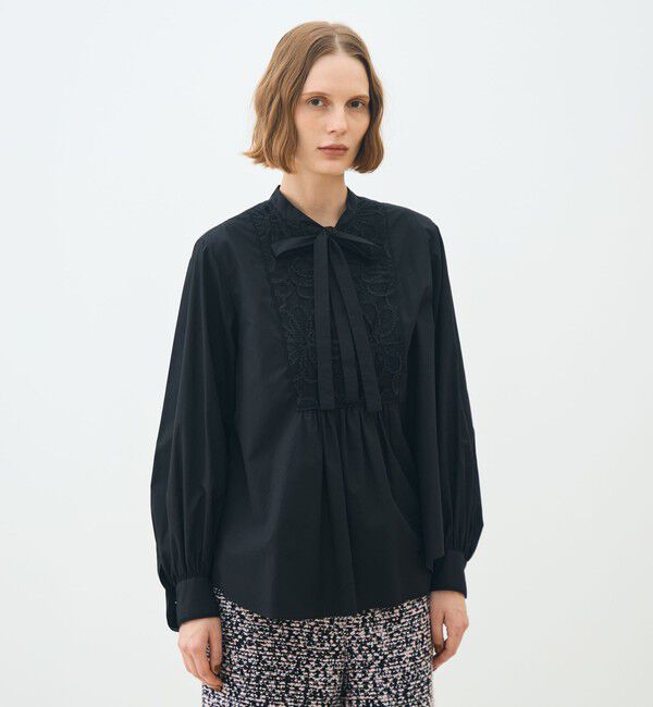 TOMORROWLAND collection「ブラックコンビネーション ボウタイブラウス」|シャツ・ブラウス|