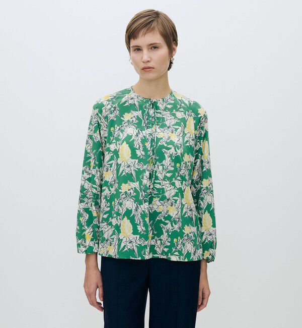 TOMORROWLAND collection「コックスコブフラワープリント ループリボンブラウス」|シャツ・ブラウス|