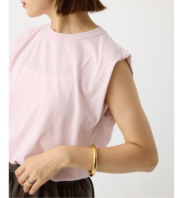 IENA「《追加》ATON/エイトン FRESCA SINGLE JERSEY ノースリーブ」|Tシャツ・カットソー|ピンク