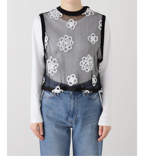 IENA LA BOUCLE「IENA LA BOUCLE メッシュフラワーレースベスト」|シャツ・ブラウス|