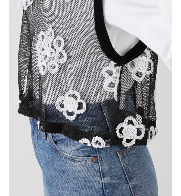 IENA LA BOUCLE「IENA LA BOUCLE メッシュフラワーレースベスト」|シャツ・ブラウス|