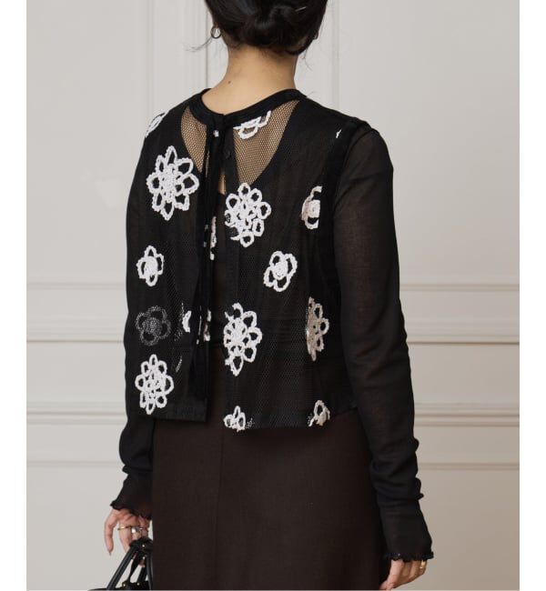IENA LA BOUCLE「IENA LA BOUCLE メッシュフラワーレースベスト」|シャツ・ブラウス|