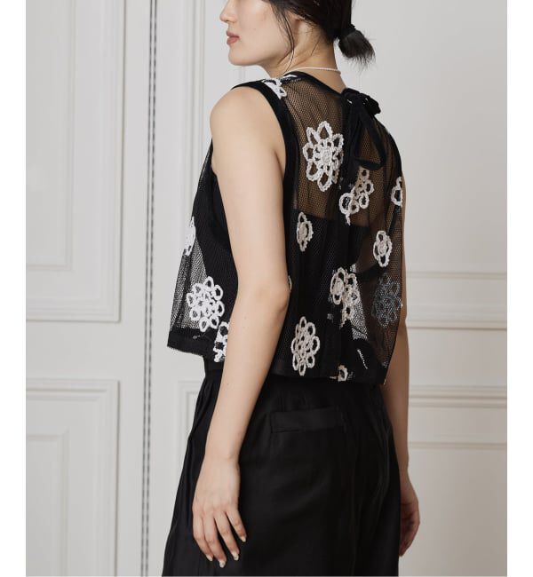 IENA LA BOUCLE「IENA LA BOUCLE メッシュフラワーレースベスト」|シャツ・ブラウス|