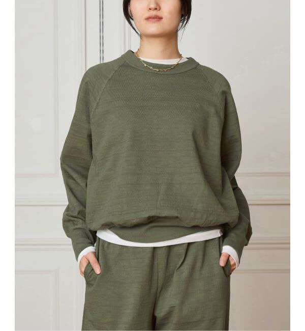 IENA LA BOUCLE「TOURNON/トゥルノン TANGUIS COTTON CREWNWCK PULLOVER 25AWCS026」|スウェット・ジャージ|カーキ