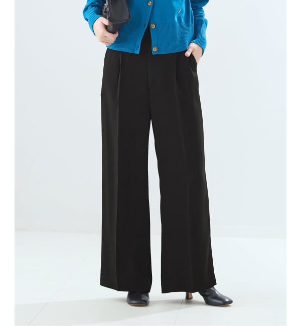 journal standard L'essage「ジョーゼット タックパンツ」|その他|ブラック