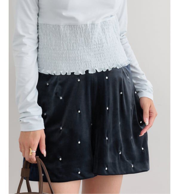 U by SPICK&SPAN「ドット刺繍ベロアパンツ」|その他|