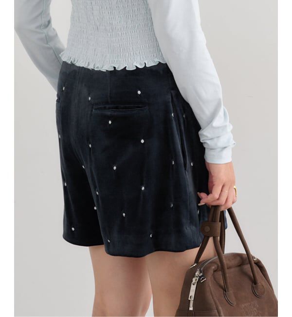 U by SPICK&SPAN「ドット刺繍ベロアパンツ」|その他|