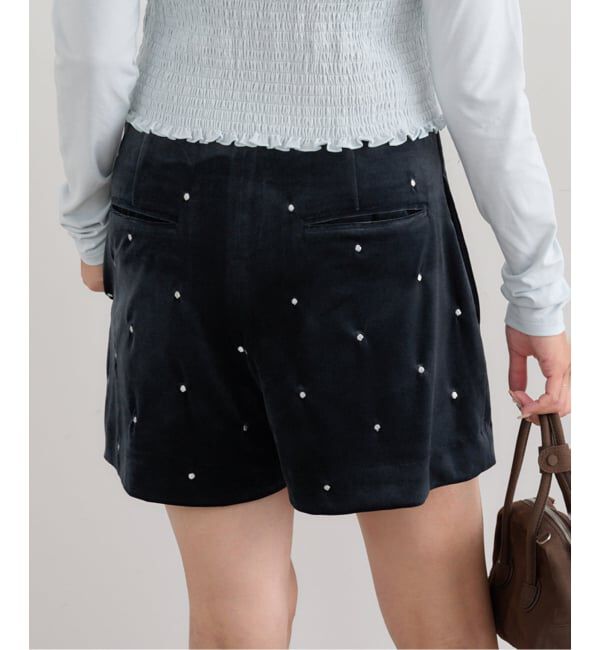 U by SPICK&SPAN「ドット刺繍ベロアパンツ」|その他|