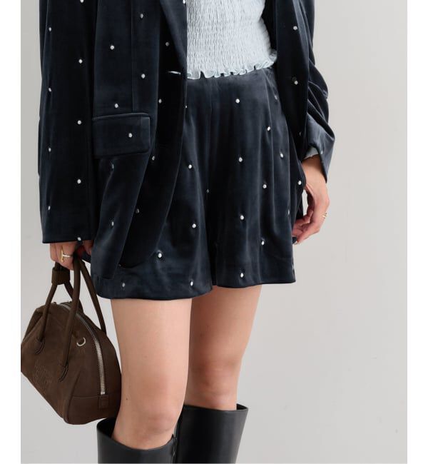 U by SPICK&SPAN「ドット刺繍ベロアパンツ」|その他|