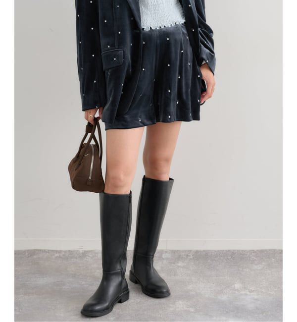 U by SPICK&SPAN「ドット刺繍ベロアパンツ」|その他|