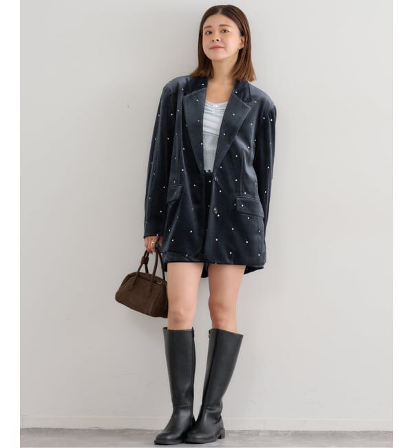 U by SPICK&SPAN「ドット刺繍ベロアパンツ」|その他|