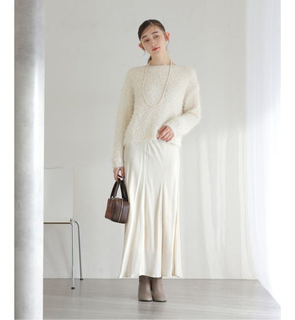  「【洗える】ファンシーヤーンニットプルオーバー」|ニット・セーター|