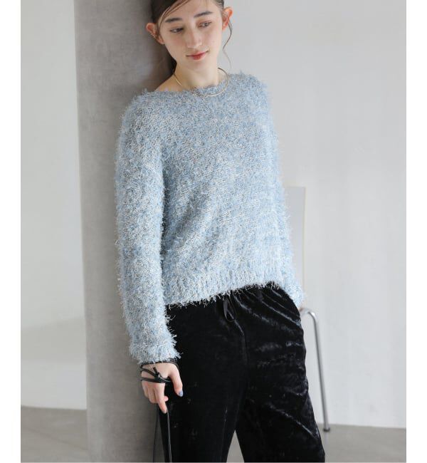  「【洗える】ファンシーヤーンニットプルオーバー」|ニット・セーター|