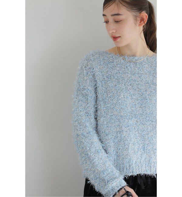  「【洗える】ファンシーヤーンニットプルオーバー」|ニット・セーター|