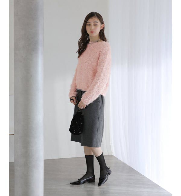  「【洗える】ファンシーヤーンニットプルオーバー」|ニット・セーター|