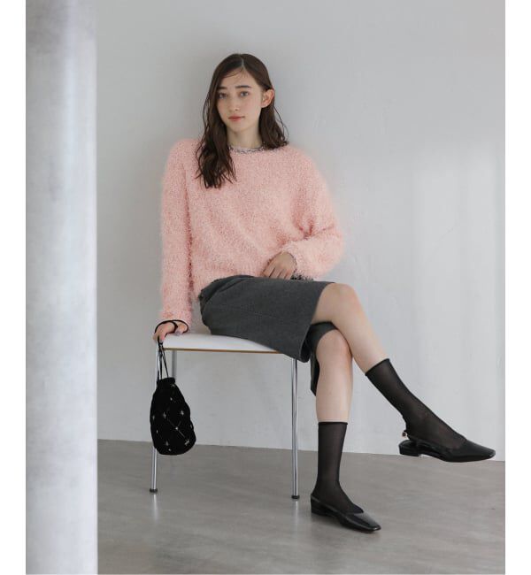  「【洗える】ファンシーヤーンニットプルオーバー」|ニット・セーター|