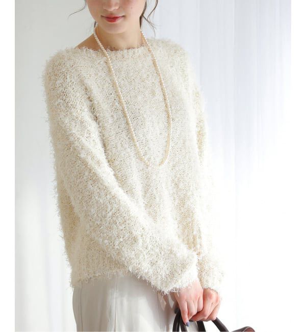  「【洗える】ファンシーヤーンニットプルオーバー」|ニット・セーター|