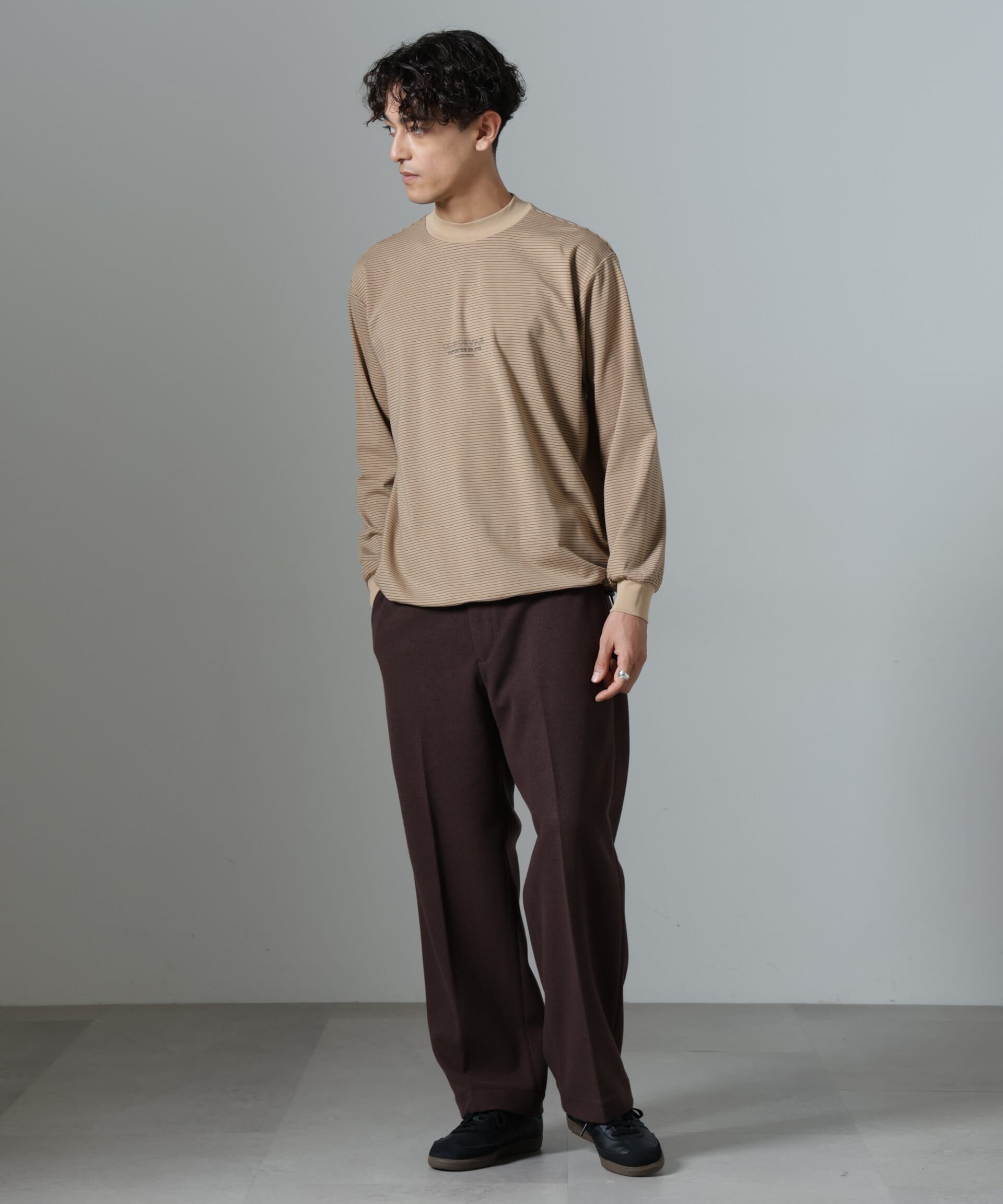 nano･universe「「NJ/CLUB」HOMESTOCK ジャージーストレートパンツ(セットアップ可)」|チノ|