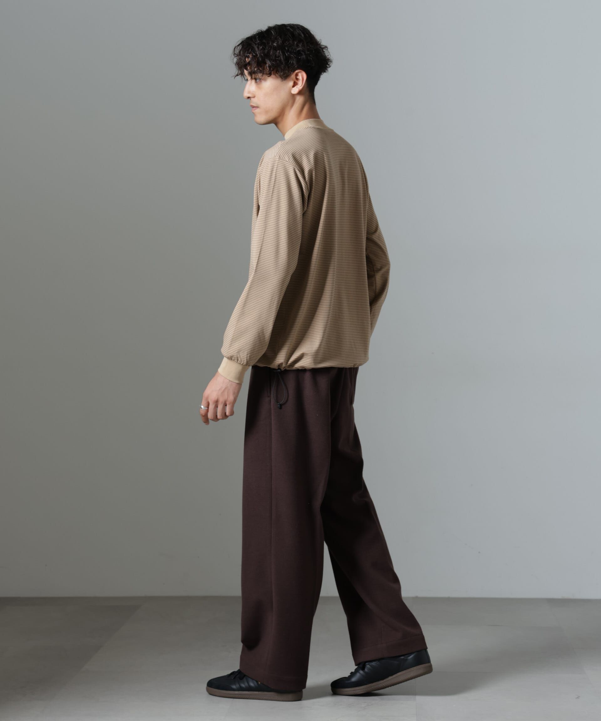 nano･universe「「NJ/CLUB」HOMESTOCK ジャージーストレートパンツ(セットアップ可)」|チノ|