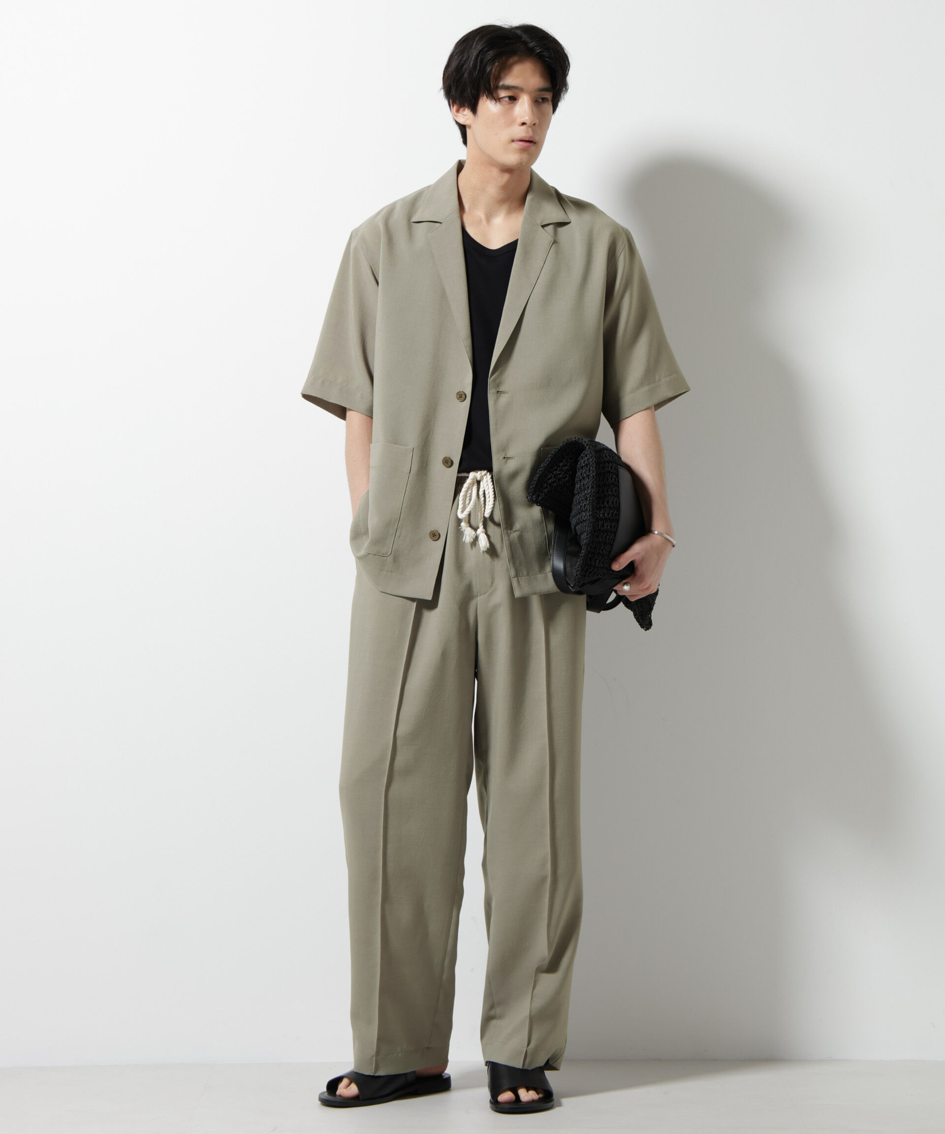 nano･universe「メランジドライシャツジャケット 半袖（セットアップ可）」|シャツ・ブラウス|