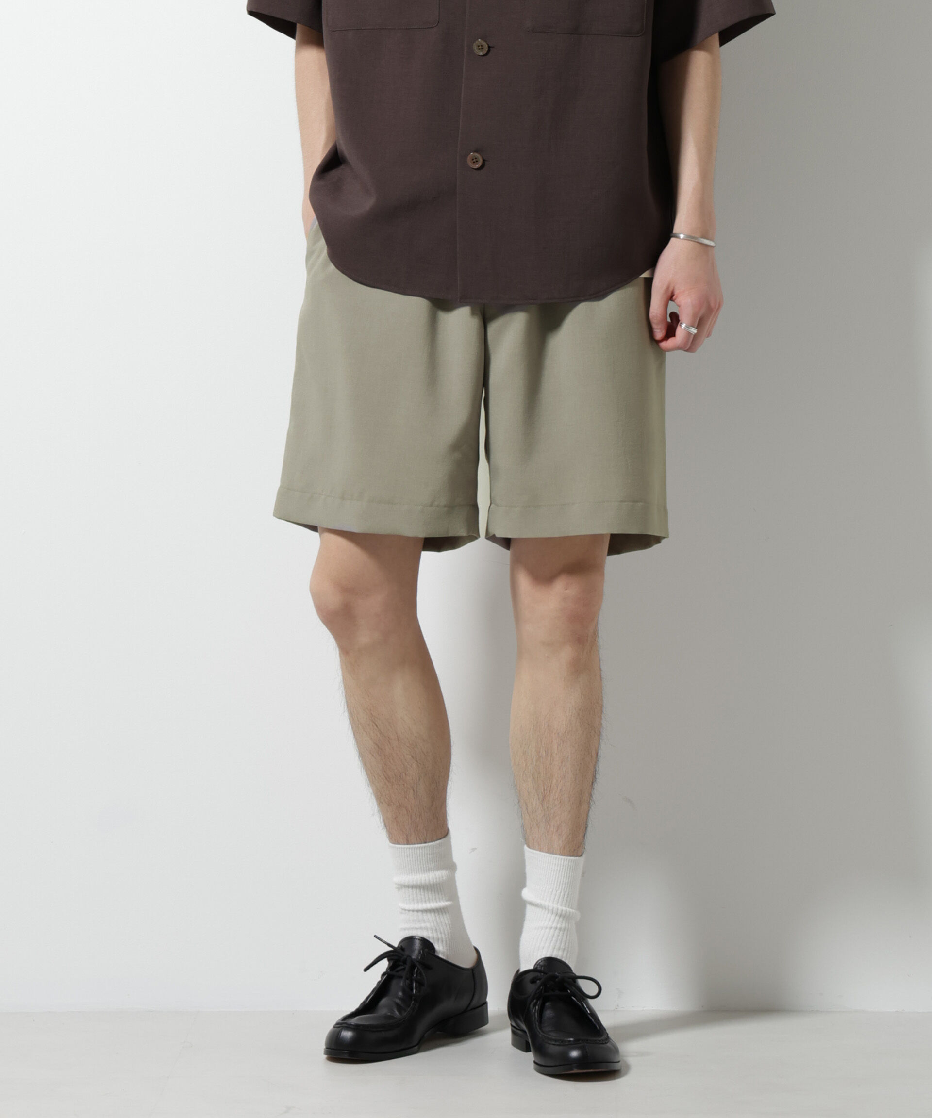 nano･universe「メランジドライイージーショートパンツ（セットアップ可）」|チノ|モカベージュ7