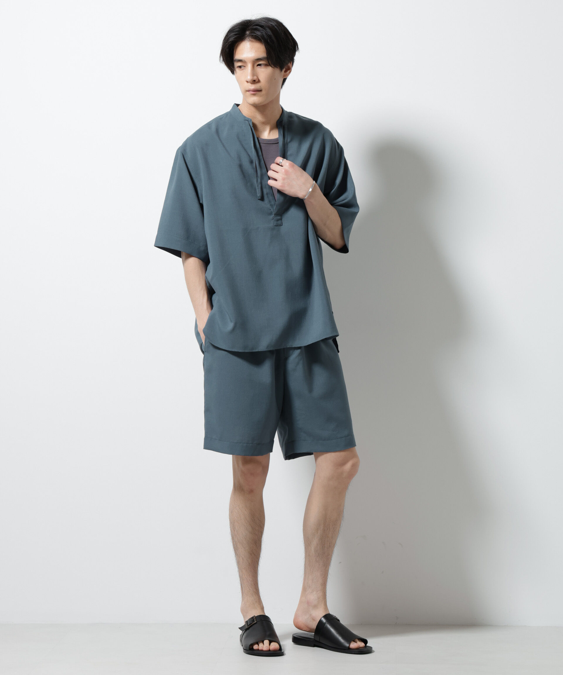 nano･universe「メランジドライイージーショートパンツ（セットアップ可）」|チノ|