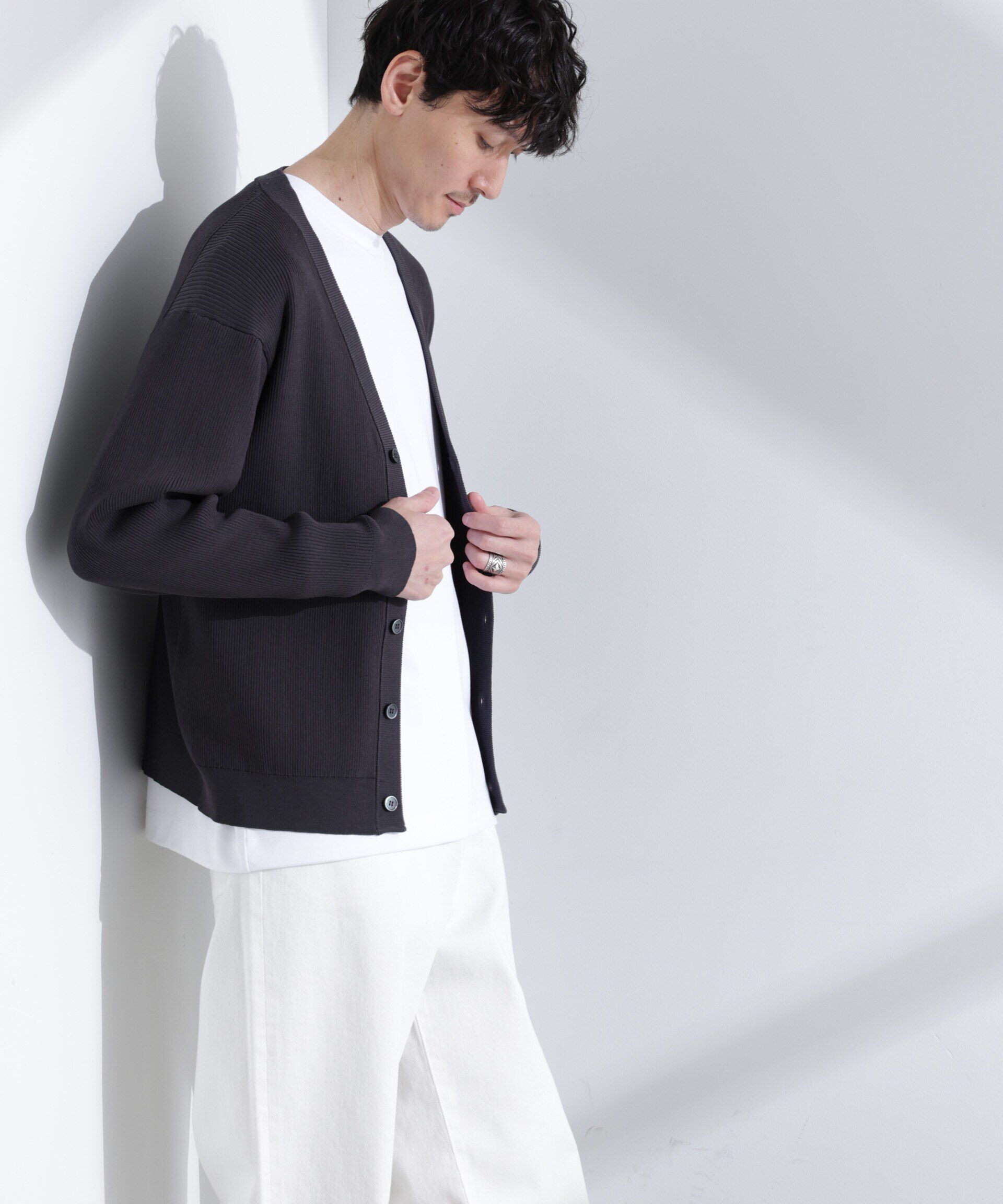  「CICAドライタッチ リブカーディガン」|カーディガン|