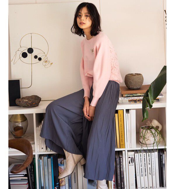 組曲「【新色追加・ウエスト調整可】ギャザーライトデシン パンツ」|その他|グレー系