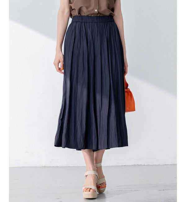 組曲「【新色追加・ウエスト調整可】ギャザーライトデシン パンツ」|その他|ブラック系