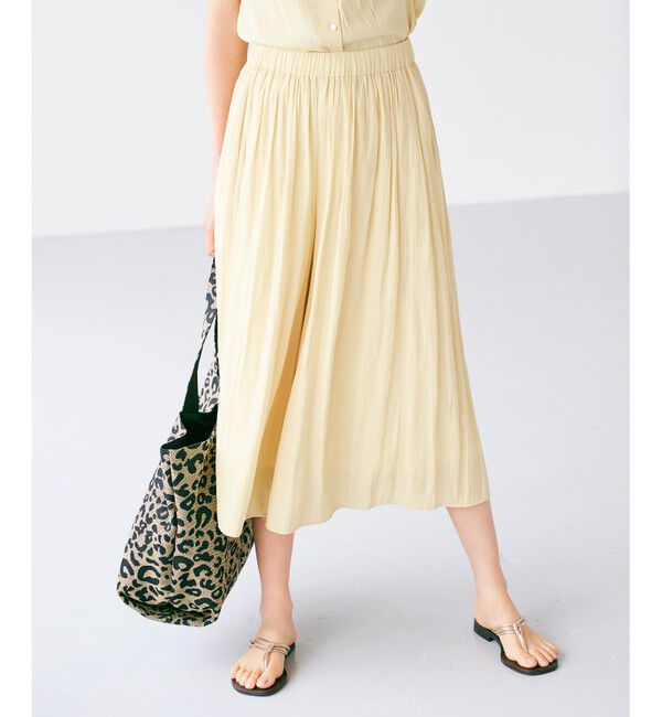 組曲「【新色追加・ウエスト調整可】ギャザーライトデシン パンツ」|その他|イエロー系