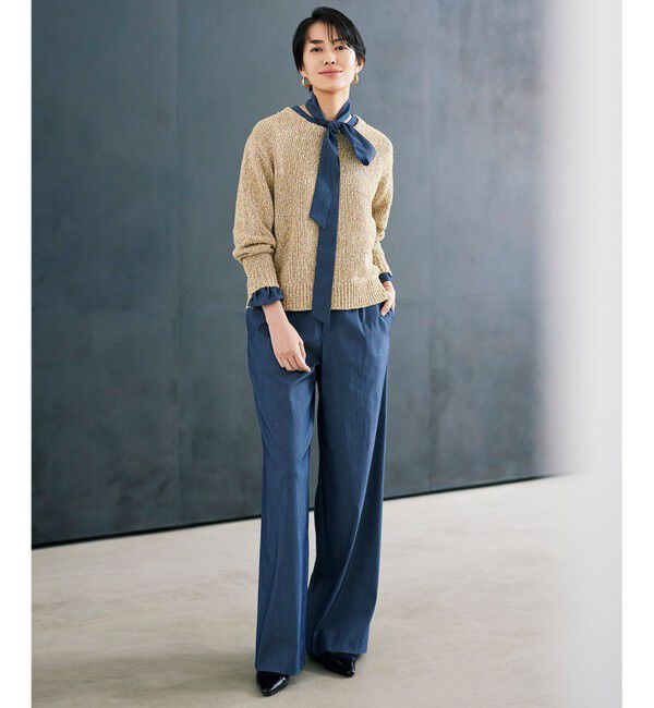 自由区「【洗える】ラメブークレ ニット」|ニット・セーター|